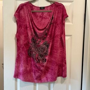 Shannon Ford Woman Pink and Black Sleeveless Top